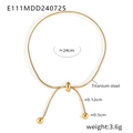 Dettaglio della chiusura regolabile in acciaio al titanio placcato oro 18K con sfere - Acciaio al titanio / E111-Bracciale Oro
