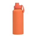 Matte orange stainless steel sports water bottle with portable handle and 1L capacity - Cinnabar Orange - Sport