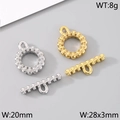DIY 304 stainless steel skull OT toggle clasp jewelry connectors in gold and silver finish - Style 5 Skull Design (KLJ7642-Z) / Steel