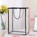 Transparent PVC gift bag with black edges and rope handles, size 25x15x35cm for flowers - 25*15*35cm / Black