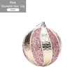 Pallina di Natale rosa da 8cm a forma di zucca con glitter e venature dorate - Bianco Rosa / Diametro 8cm/12g