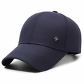 Gorra de béisbol de algodón azul oscuro para hombre con detalle metálico de letra Z - Ajustable / Azul marino