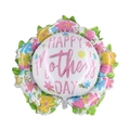 Floral wreath aluminum foil balloon with Happy Mother's Day text for party decoration - Large Shaped Wreath Mother's Day