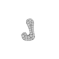 Micro-paved letter J pendant in silver finish with sparkling cubic zirconia crystals - Silver J