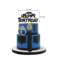 Dettaglio del cake topper polizia da 6,3 pollici con auto di pattuglia e distintivi - 1 Topper Grande