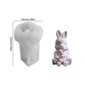 DIY 3D Hasen Silikonform und rosa Kaninchen Kerzenmodell aus Harz, Größe 9,4x5,8 cm - Kaninchen Eltern-Kind