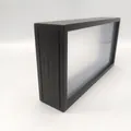 Rectangular black wood grain acrylic frame with translucent panel for DIY dried flowers - 26*13*5.5CM / Black