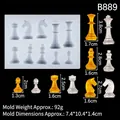 3D καλούπι σιλικόνης για πιόνια σκάκι ζαχαρόπαστας και σοκολάτας με σχήματα βασιλιά - Διαφανές