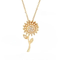 54*xl1992-92 Rotating Double-layer Sunflower Cross Chain