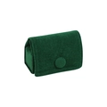 Dark green velvet jewelry storage pouch with snap button for rings and earrings - Dark Green