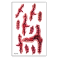 Realistic Halloween bloody wound tattoo stickers with deep stitches for scar makeup party - WS-K15