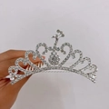 Elegant silver peacock crown hair comb with sparkling rhinestones for girl hair styling - 13# Peacock Hair Comb