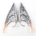 Pink latex elf ears with silver glitter finish for Halloween cosplay costume parties - 12CM OPP Bag / Upgrade Silver Powder Glitter (12CM)