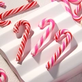 DIY Christmas candy canes accessories in red, pink and white stripes for hair accessories - Mixed Colors