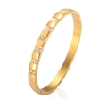 Bracciale rigido dorato minimalista in acciaio inossidabile con cristalli scintillanti - Oro 6mm