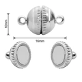 Spherical silver alloy magnetic clasp for DIY necklace and bracelet jewelry making - Style #04 Lace 16x10mm Silver