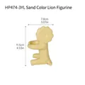 Minimalist sand-colored lion ceramic statue with a matte finish and abstract nordic design - Standing Dancing Lion - Yellow