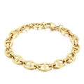 Pulsera de cadena con eslabones de morro de cerdo en acero inoxidable dorado pulido - 6mm / Dorado