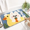 Absorbent flocked bathroom mat with cute cartoon duck and rabbit pattern design - 40*60cm / Soft White Rabbit