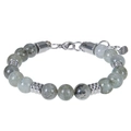 Labradorite beaded bracelet with stainless steel lobster clasp and logo tag - Moonstone Bracelet
