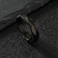 Matte black Mobius twist titanium steel ring with geometric ripples for men and women - US 9 / Mobius Loop / Black
