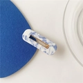 Pinza per capelli rettangolare in acetato con motivo marmorizzato blu e bianco e clip d'oro - 19# Molletta a Becco d'Anatra Quadrata