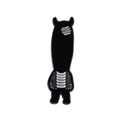 Cartoon long-eared creature enamel pin with black and white stripes on a white background - Long-Eared Figure (XZ8335)