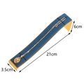 Navy blue velvet curved necklace display stand with gold metal trim and 21cm length - Dark Blue