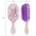 Cute purple transparent hairbrush with cartoon girl and colorful floating beads - 04-Beauty Tower Purple