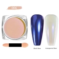 Poudre miroir ongle 006 avec reflets bleu métallisé et perle sur différentes bases - Bleu Foncé Métallique/Sirène (Poudre à Ongles 06)