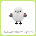 Plush electric bird toy for cats, Shima Enaga sparrow design in white and brown - Long-tailed Tit