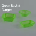 Groene poppenhuis miniatuur plastic opbergmand in groot formaat voor keukenspel - Groot / Groen