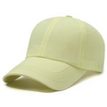 Quick-dry breathable baseball cap in lime yellow with laser-cut mesh side panels - Adjustable / Yellow
