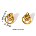 Chic 18K gold plated titanium steel hoop earrings featuring an elegant interlaced design - E0714 (Gold/Ring-like Interwoven Design)