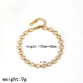Dettaglio del bracciale tennis placcato oro 18k con zirconi da 5,7mm e chiusura a moschettone - Stile Zircone Rotondo Con Castone Oro (TB5132)