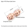 Rose gold 925 sterling silver threaded screw clasp connector 11mm for DIY pearl jewelry - YP75-5mm / Rose Gold