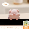 Pink plush pig monitor ornament, compact 48x65x47mm size for desk or car screens - Fuzzy Pig