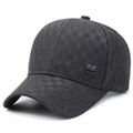 Gorra de béisbol de moda para hombre en gris oscuro con textura mostrada en ángulo de 45 grados - Ajustable / gris oscuro