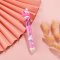 Pink 10-color ballpoint pen with unicorn charm and cute unicorn prints for stationery - Moon Unicorn - Pink