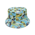 Sky blue frog bucket hat featuring tropical aloha surfboard and floral prints - Sky Blue Surfboard Style (E)