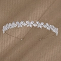 Detailed view of butterfly headband with silver metal and sparkling cubic zirconia crystals - Silver TS-J3215S