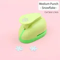 Light green medium paper puncher creating a 1.5cm snowflake shape for DIY crafts - Medium Snowflake