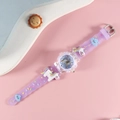 Creative 3D unicorn kids quartz watch with light purple silicone strap and rainbow design - Unicorn 4 / Purple