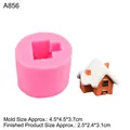Molde de silicona rosa para mini velas de casa 3D y postres de chocolate DIY - Silicona / 2# Rosa A856