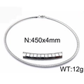 Silberne Schlangenkette aus Edelstahl mit 4 mm Breite und 450 mm Länge für Damen - Kreuzstruktur-Stil (KN33836-Z) / 450mm x 4mm / Stahlfarbe