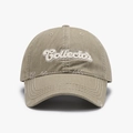 Casquette baseball vert olive délavée avec broderie Collector 3D et bordure effilochée - Kaki