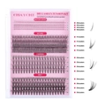 Detailed chart of DIY lash cluster styles in lengths from 5mm to 16mm for versatile looks - DIY-SET-569 Pink Tray Multi-Style Mixed