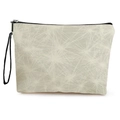 Pochette trucchi in tela floreale con motivo radiale bianco e cerniera nera - Motivo a Linee Radiali