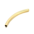 Polished gold stainless steel curved tube bead connector for DIY jewelry making - Gold 4x49mm Style without Loop (KLJ251-Z)