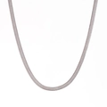 Collar minimalista de cadena plana de serpiente en acero inoxidable pulido para mujer - 40cm+5cm / Color Acero